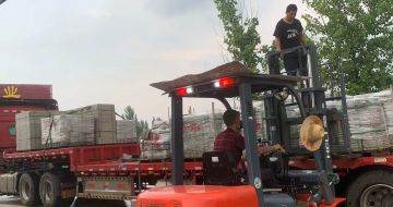 三明 黄金麻冰裂纹，地铺石装车