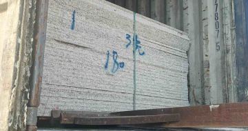 三明 芝麻白花岗岩石材3.0公分光面毛板装柜出货