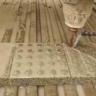 三明 芝麻白花岗岩石材盲人石、盲道石、盲点石