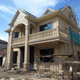 三明 黄金麻花岗岩石材私人别墅雕花门楼柱阳台栏杆