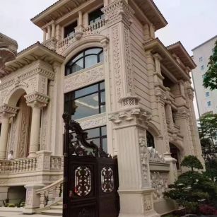 三明 黄金麻花岗岩别墅外墙干挂效果展示