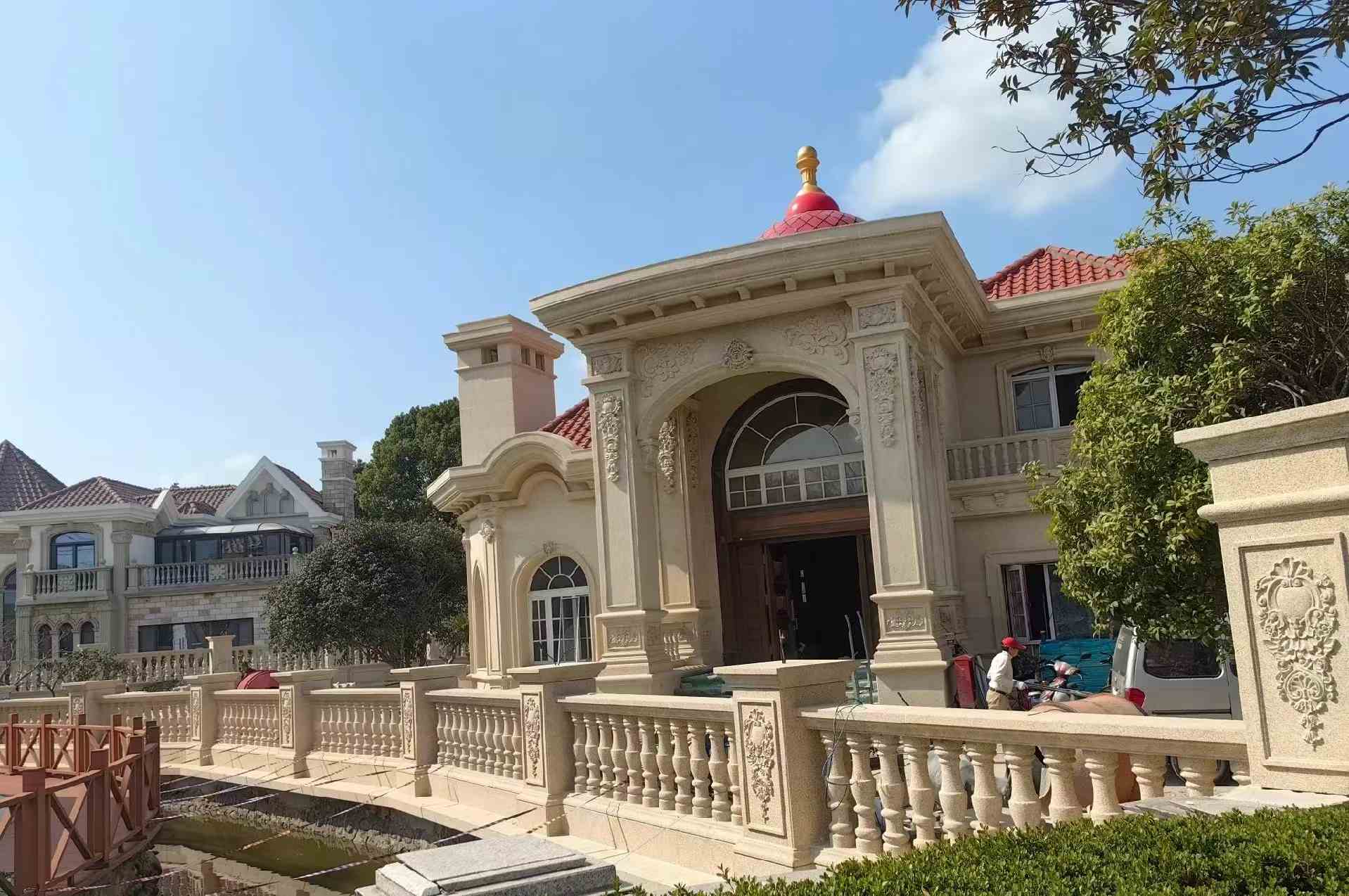 三明 黄金麻花岗岩欧式别墅