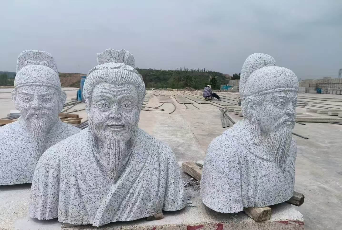 三明 白麻花岗岩石材人物立体雕刻