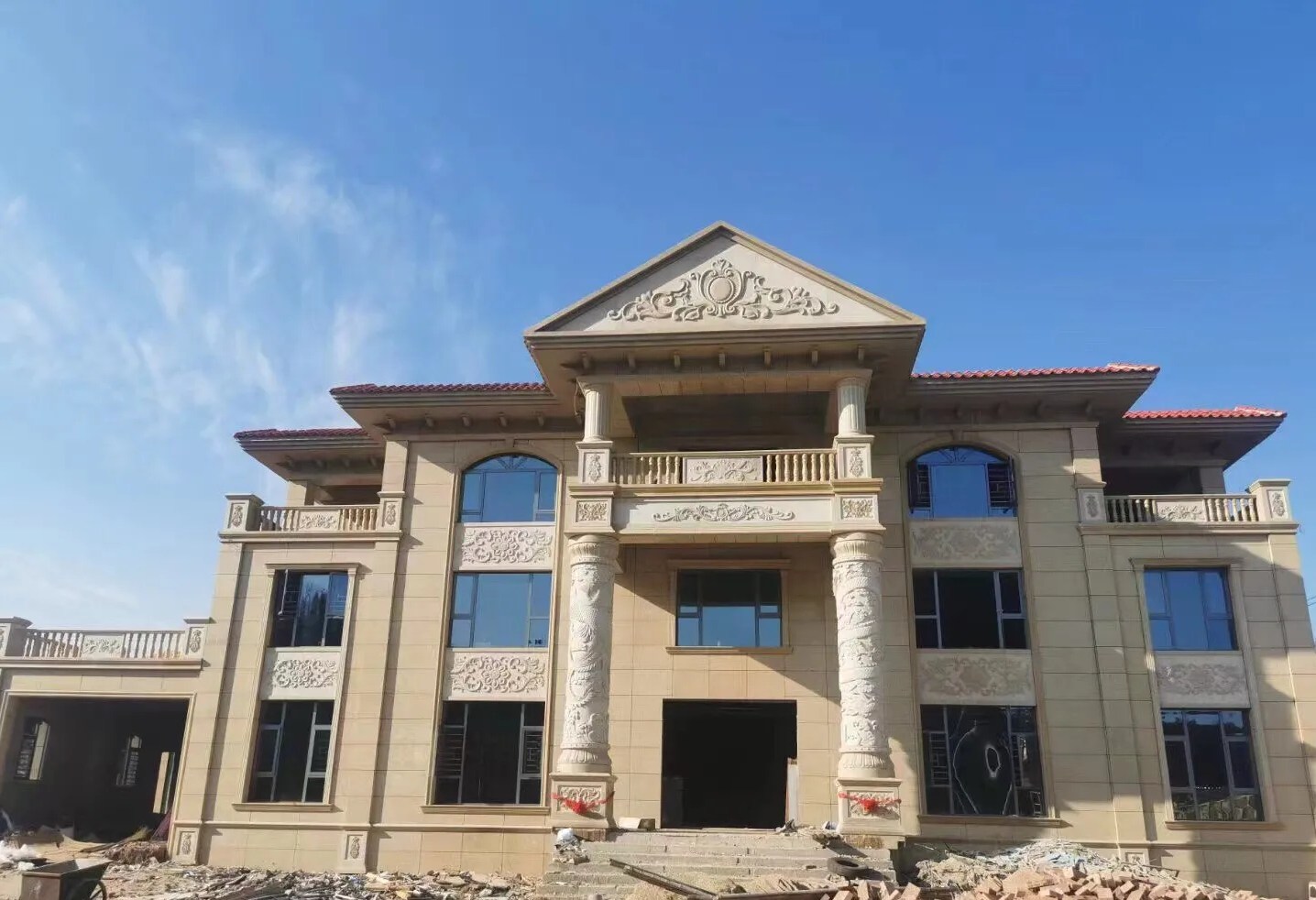 三明 黄金麻花岗岩别墅外墙干挂