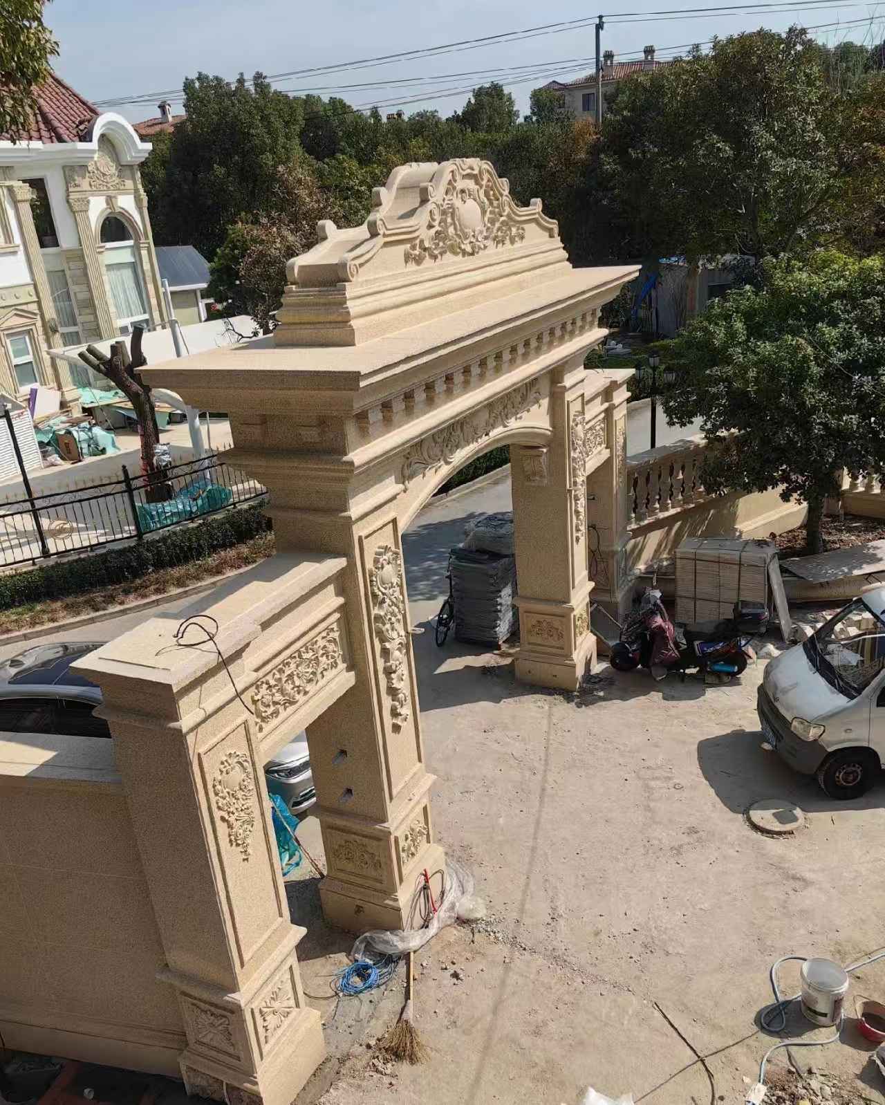 三明 黄金麻荔枝面花岗岩别墅门楼