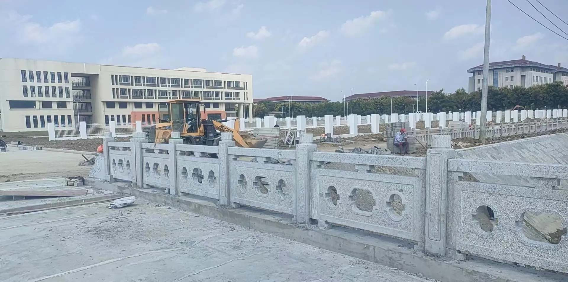 三明 白麻花岗岩荔枝面河道栏杆